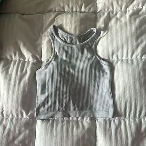 Lululemon Ebb to street cropped racerback tank top in white: size 4